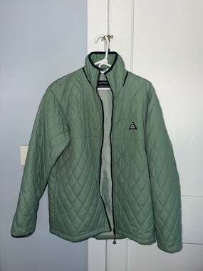 All Good Quilted Full Zip Jacket Sage Green